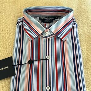 Polo by Ralph Lauren Men's Striped Dress Shirt MADE IN ITALY